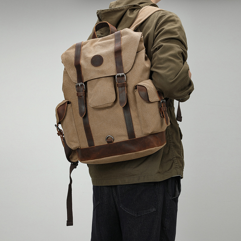 Retro Men's Outdoor Cycling Ca - Canvas Backpack Casual review and price