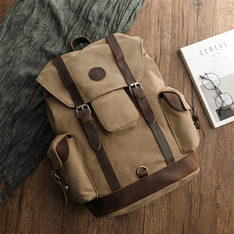 Retro Men's Outdoor Cycling Ca - Canvas Backpack Casual review and price
