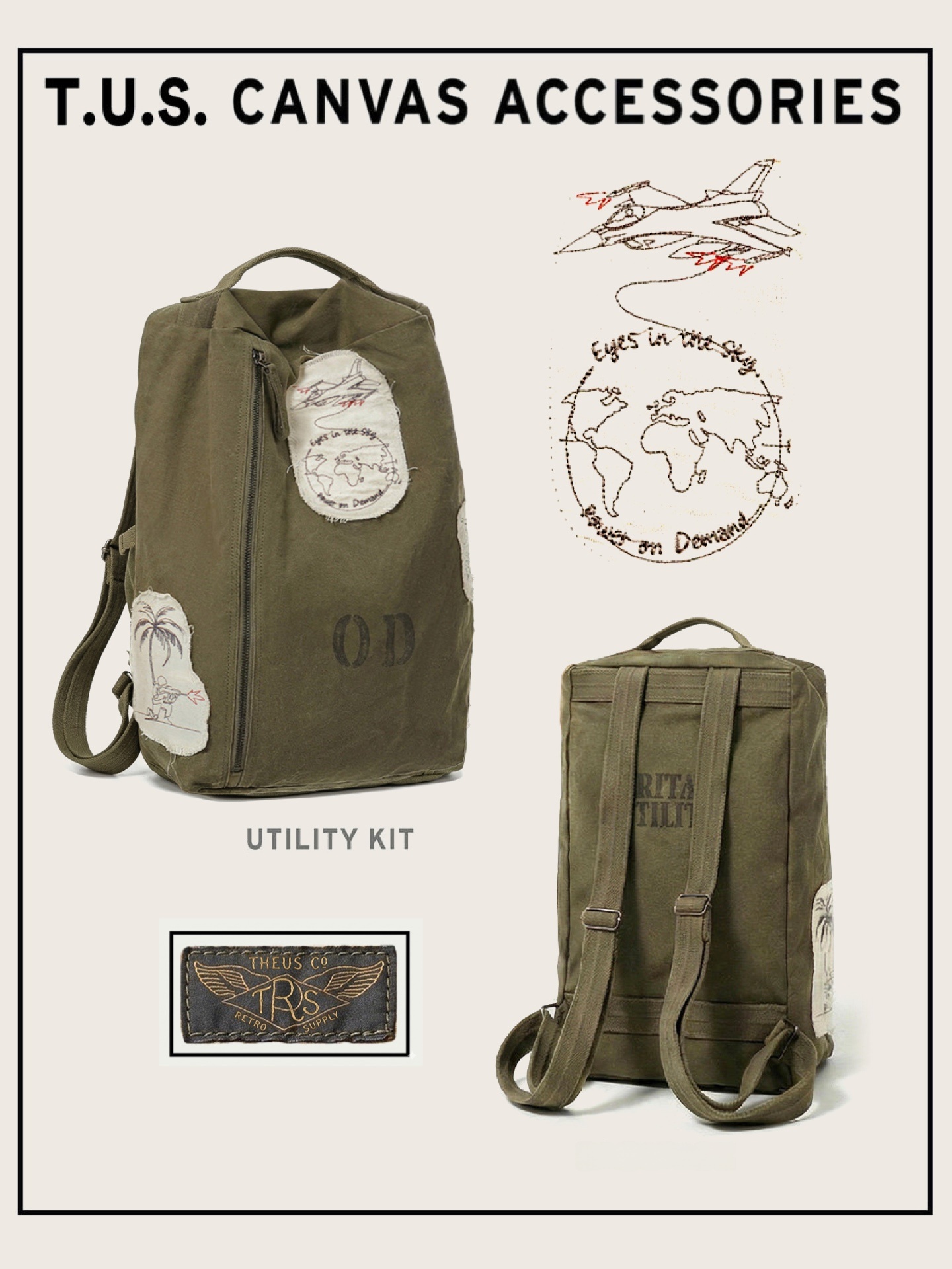 Retro Washed Military Patchwor - Canvas Backpack Casual review and price